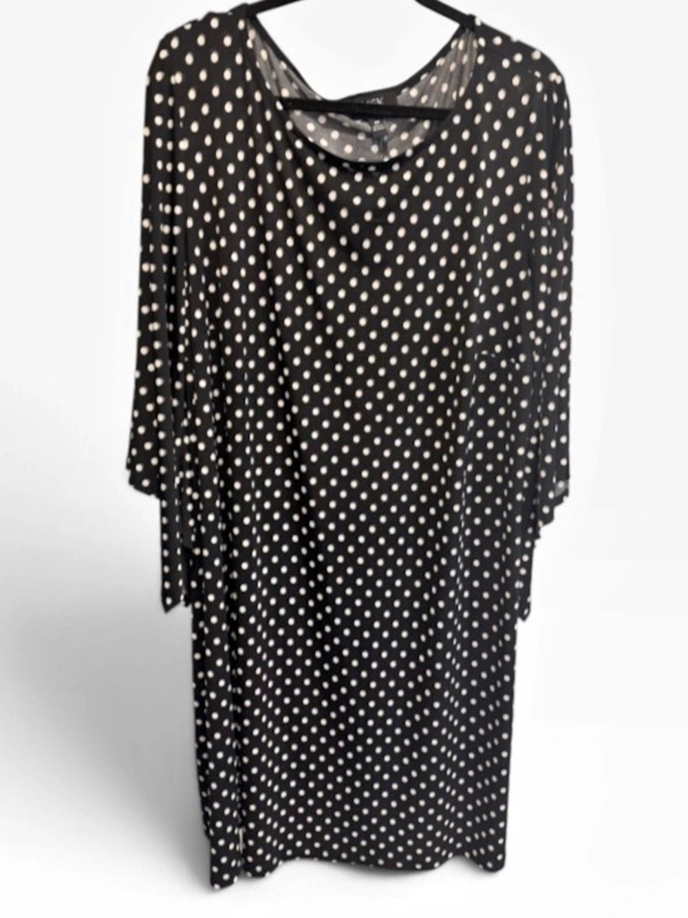 MSK Polka Dot Midi Dress Black & White Size 3X Like New